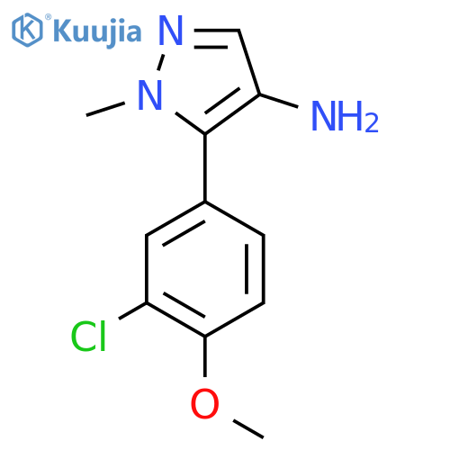 5-(3-chloro-4-methoxyphenyl)-1-methyl-1H-pyrazol-4-amine structure