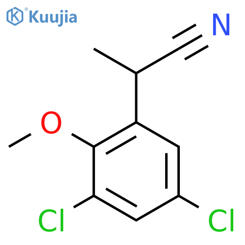 2-(3,5-dichloro-2-methoxyphenyl)propanenitrile structure