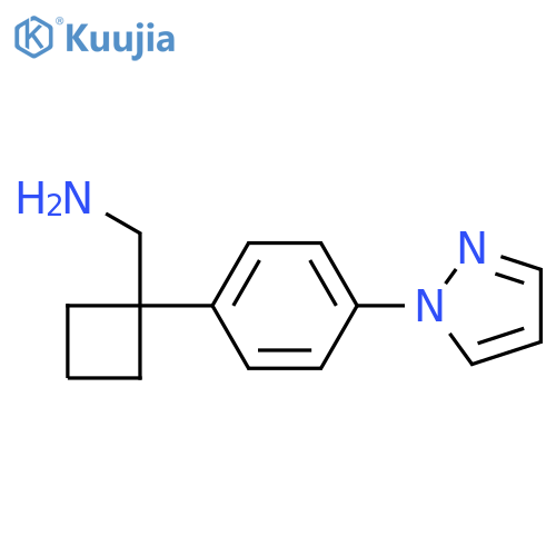 {1-4-(1H-pyrazol-1-yl)phenylcyclobutyl}methanamine structure