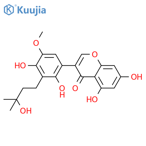 2',4',5,5',7-Pentahydroxy-3'-prenylisoflavone; 2'',3''-Dihydro, 3''-hydroxy, 5'-Me ether structure