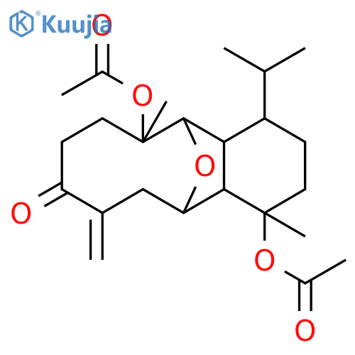 5,12-Epoxybenzocyclodecen-8(2H)-one,4,11-bis(acetyloxy)dodecahydro-4,11-dimethyl-7-methylene-1-(1-methylethyl)-,(1R,4R,4aS,5R,11R,12R,12aR)-rel-(+)- (9CI) structure