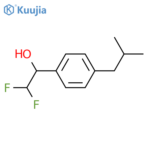 2,2-difluoro-1-4-(2-methylpropyl)phenylethan-1-ol structure