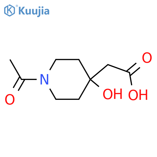 4-Piperidineacetic acid, 1-acetyl-4-hydroxy- structure