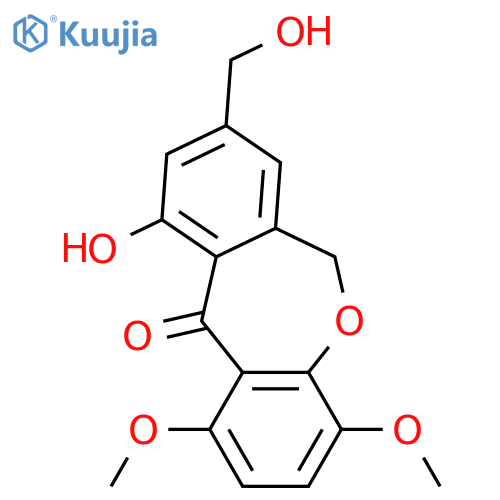 1,3,10-Trihydroxy-8-hydroxymethyldibenz[b,e]oxepin-11(6H)-one; 3-Deoxy, 4-methoxy, 1-Me ether structure