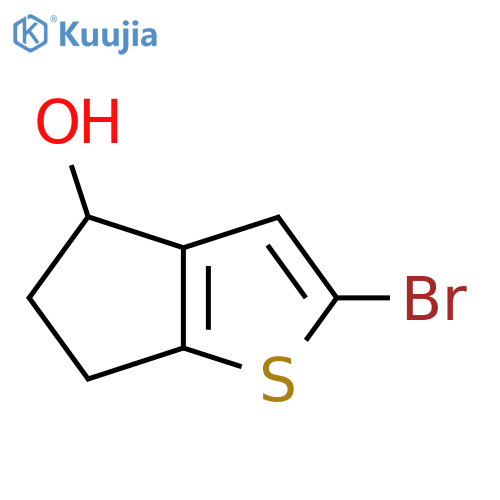 2-bromo-4H,5H,6H-cyclopentabthiophen-4-ol structure