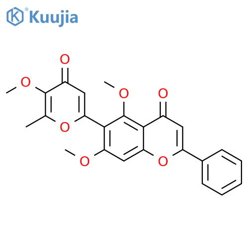 4H-1-Benzopyran-4-one,5,7-dimethoxy-6-(5-methoxy-6-methyl-4-oxo-4H-pyran-2-yl)-2-phenyl- structure