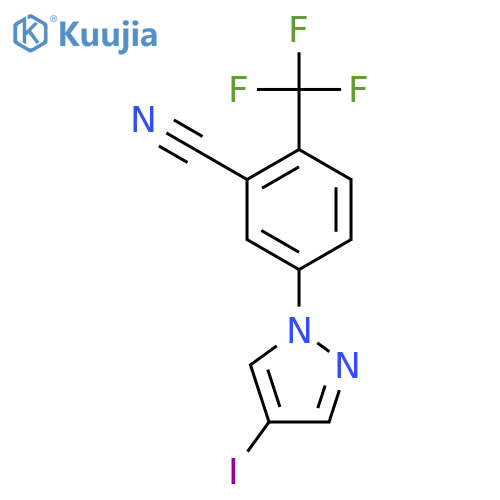 5-(4-iodo-1H-pyrazol-1-yl)-2-(trifluoromethyl)benzonitrile structure