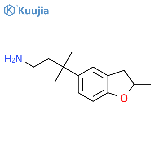 3-methyl-3-(2-methyl-2,3-dihydro-1-benzofuran-5-yl)butan-1-amine structure