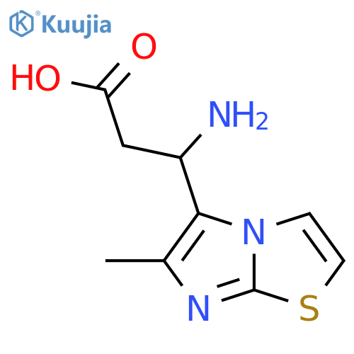 3-amino-3-{6-methylimidazo2,1-b1,3thiazol-5-yl}propanoic acid structure