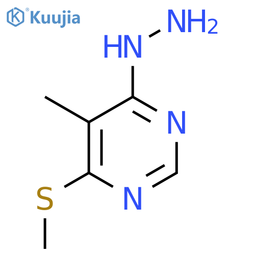 4-Hydrazineyl-5-methyl-6-(methylthio)pyrimidine structure