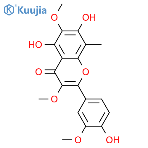 3,3',4',5,6,7-Hexahydroxy-8-methylflavone; 3,3',6-Tri-Me ether structure