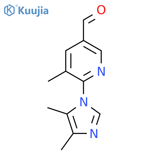 6-(4,5-dimethyl-1H-imidazol-1-yl)-5-methylpyridine-3-carbaldehyde structure