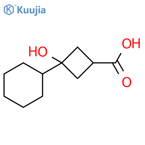 3-cyclohexyl-3-hydroxycyclobutane-1-carboxylic acid structure