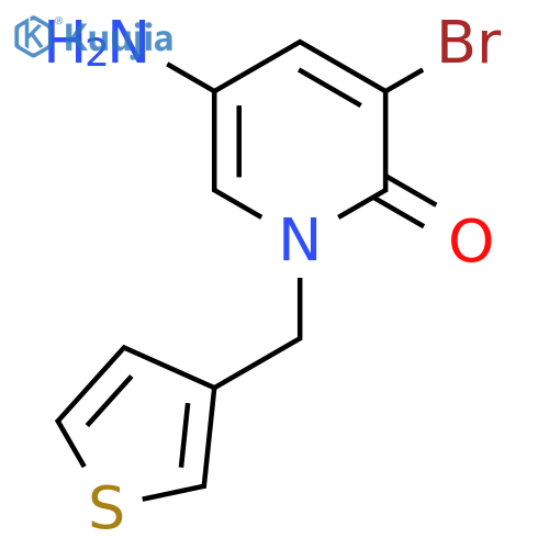 5-amino-3-bromo-1-(thiophen-3-yl)methyl-1,2-dihydropyridin-2-one structure