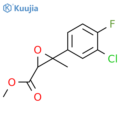 2-Oxiranecarboxylic acid, 3-(3-chloro-4-fluorophenyl)-3-methyl-, methyl ester structure
