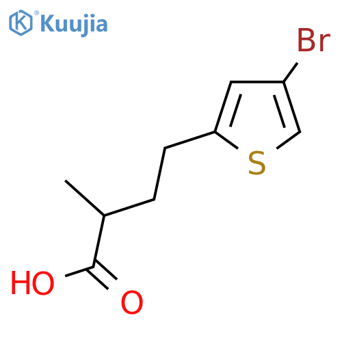 4-(4-bromothiophen-2-yl)-2-methylbutanoic acid structure
