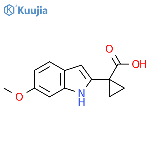 1-(6-methoxy-1H-indol-2-yl)cyclopropane-1-carboxylic acid structure