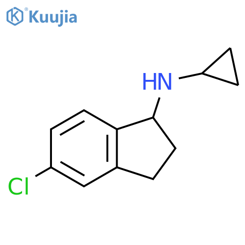 5-chloro-N-cyclopropyl-2,3-dihydro-1H-inden-1-amine structure