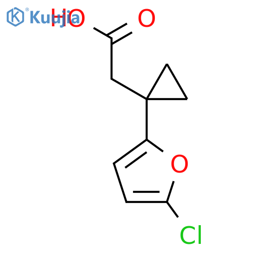 2-1-(5-chlorofuran-2-yl)cyclopropylacetic acid structure