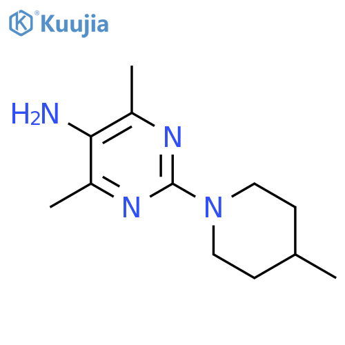 4,6-dimethyl-2-(4-methylpiperidin-1-yl)pyrimidin-5-amine structure