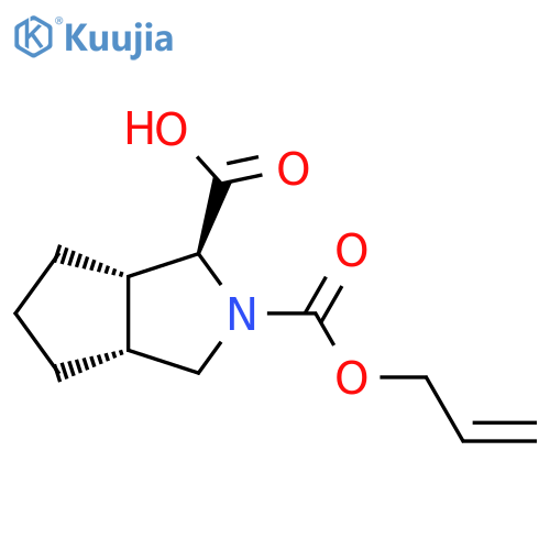rac-(1R,3aS,6aR)-2-[(prop-2-en-1-yloxy)carbonyl]-octahydrocyclopenta[c]pyrrole-1-carboxylic acid structure