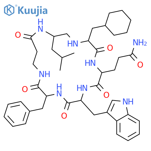 Cyclo[3-cyclohexyl-L-alanyl-L-glutaminyl-L-tryptophyl-L-phenylalanyl-b-alanyl-L-leucyl-y(CH2-NH)] structure