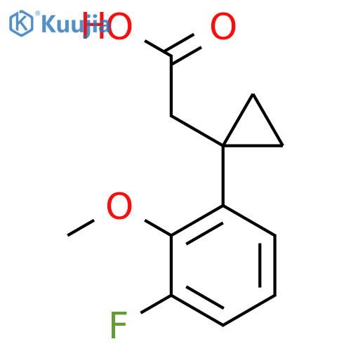2-1-(3-fluoro-2-methoxyphenyl)cyclopropylacetic acid structure