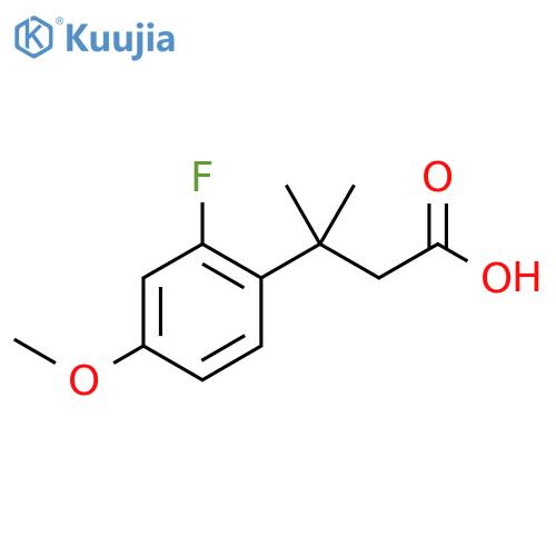 3-(2-fluoro-4-methoxyphenyl)-3-methylbutanoic acid structure