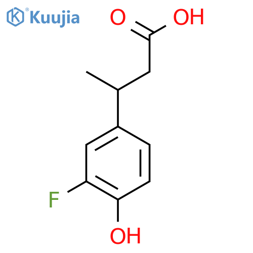 3-(3-fluoro-4-hydroxyphenyl)butanoic acid structure