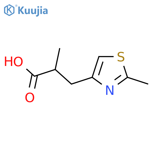 2-methyl-3-(2-methyl-1,3-thiazol-4-yl)propanoic acid structure