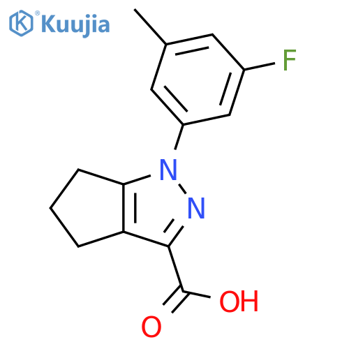 1-(3-fluoro-5-methylphenyl)-1H,4H,5H,6H-cyclopentacpyrazole-3-carboxylic acid structure