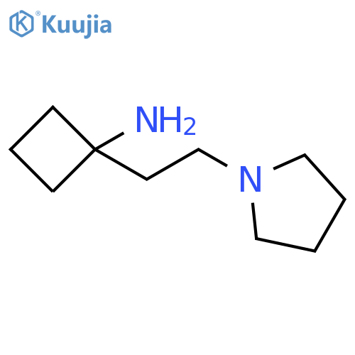 1-2-(pyrrolidin-1-yl)ethylcyclobutan-1-amine structure