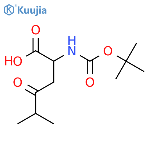 2-{(tert-butoxy)carbonylamino}-5-methyl-4-oxohexanoic acid structure