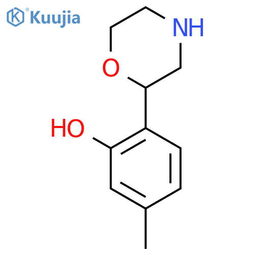5-methyl-2-(morpholin-2-yl)phenol structure