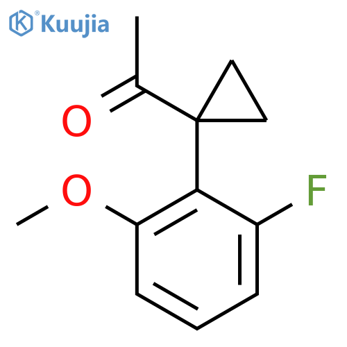 1-1-(2-fluoro-6-methoxyphenyl)cyclopropylethan-1-one structure