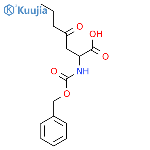 2-{(benzyloxy)carbonylamino}-4-oxoheptanoic acid structure