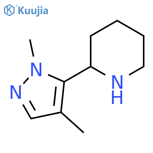 2-(1,4-dimethyl-1H-pyrazol-5-yl)piperidine structure