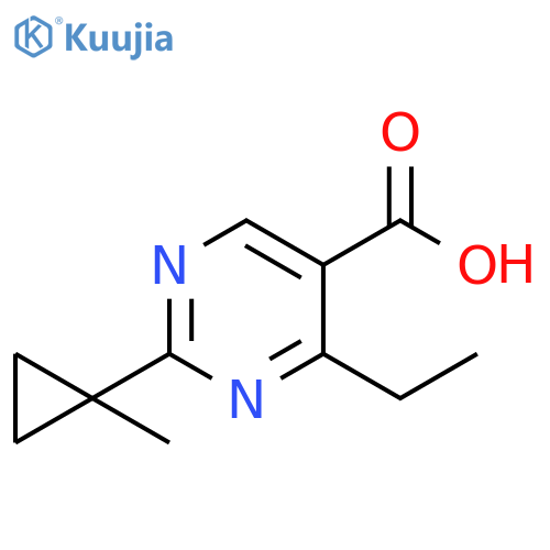 4-Ethyl-2-(1-methylcyclopropyl)pyrimidine-5-carboxylic acid structure