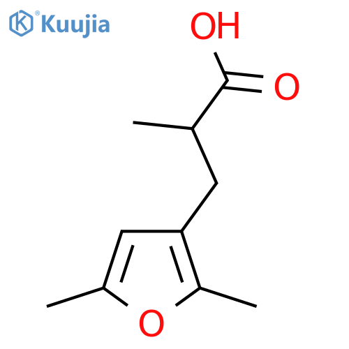 3-(2,5-dimethylfuran-3-yl)-2-methylpropanoic acid structure