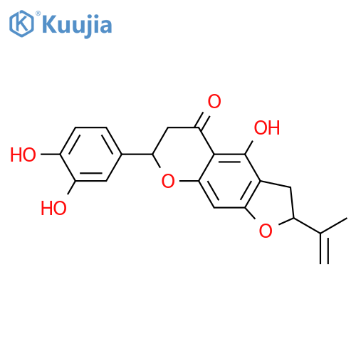 5H-Furo[3,2-g][1]benzopyran-5-one, 7-(3,4-dihydroxyphenyl)-2,3,6,7-tetrahydro-4-hydroxy-2-(1-methylethenyl)- (9CI) structure