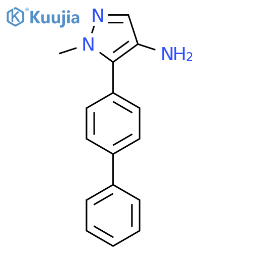 1-methyl-5-(4-phenylphenyl)-1H-pyrazol-4-amine structure