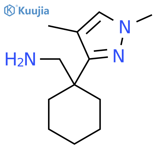 1-(1,4-dimethyl-1H-pyrazol-3-yl)cyclohexylmethanamine structure