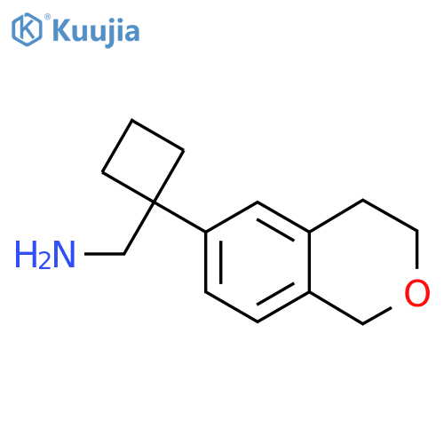 1-(3,4-dihydro-1H-2-benzopyran-6-yl)cyclobutylmethanamine structure