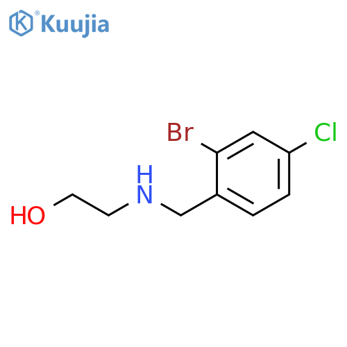 2-{(2-bromo-4-chlorophenyl)methylamino}ethan-1-ol structure