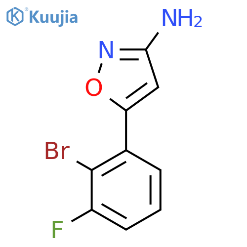 5-(2-bromo-3-fluorophenyl)-1,2-oxazol-3-amine structure