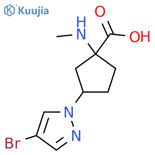 3-(4-bromo-1H-pyrazol-1-yl)-1-(methylamino)cyclopentane-1-carboxylic acid structure