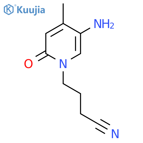 4-(5-amino-4-methyl-2-oxo-1,2-dihydropyridin-1-yl)butanenitrile structure