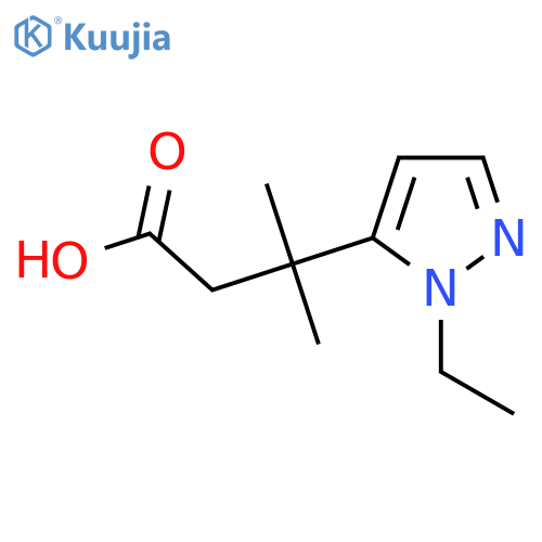 3-(1-ethyl-1H-pyrazol-5-yl)-3-methylbutanoic acid structure