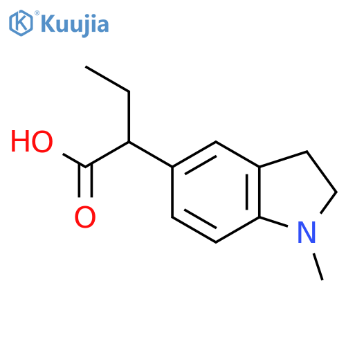2-(1-methyl-2,3-dihydro-1H-indol-5-yl)butanoic acid structure