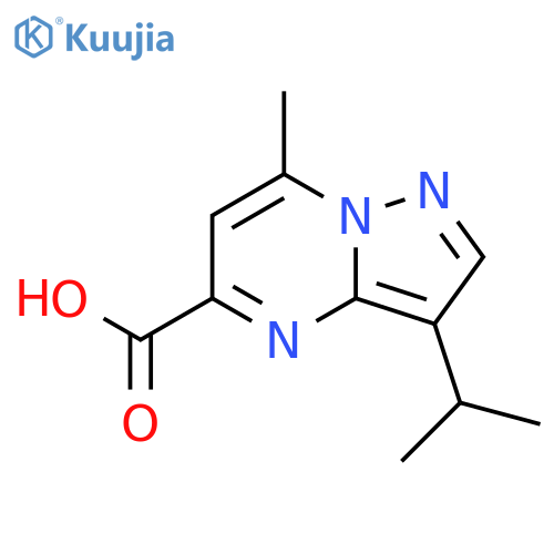 7-methyl-3-(propan-2-yl)pyrazolo1,5-apyrimidine-5-carboxylic acid structure